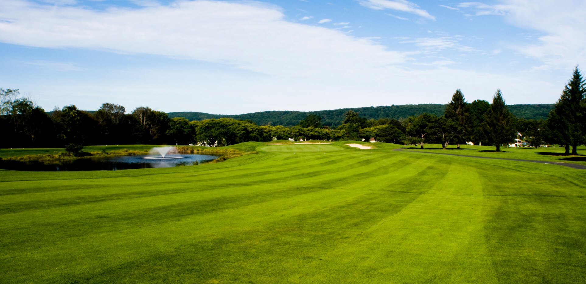 Image of golf ball on tee on grass.